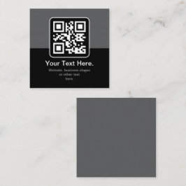 Cartão De Informações Código QR Modern Escaneável | Preto, Cinza e Branc