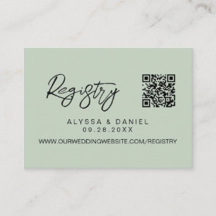 Cartão De Informações Código QR moderno registro de casamento personaliz