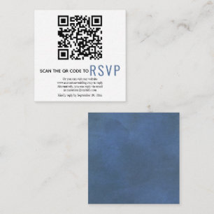 Cartão De Informações Código QR on-line RSVP Blue Enclosure Card