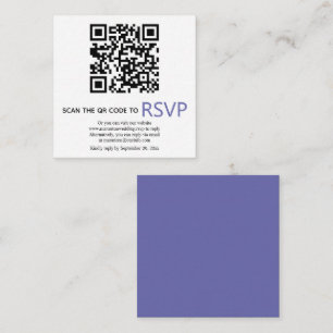 Cartão De Informações Código QR on-line RSVP casamento azul do periwinkk
