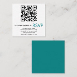 Cartão De Informações Código QR on-line RSVP casamento azul teórico mode