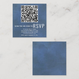 Cartão De Informações Código QR on-line RSVP marcado casamento azul