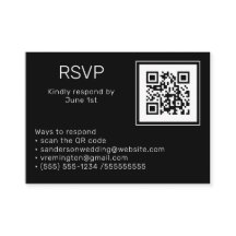 Código QR Online de RSVP de Foto de Casamento Pret
