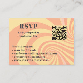 Cartão De Informações Código QR Online de RSVP de Foto de Casamento Retr