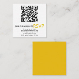 Cartão De Informações Código QR online RSVP casamento amarelo moderno