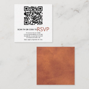 Cartão De Informações Código QR online RSVP manchado casamento de terrac