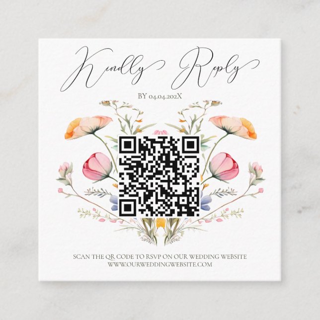 Cartão De Informações Código QR Orçamento Casamento Prado de Flores Silv (Frente)