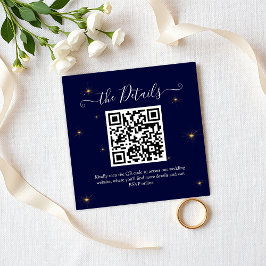 Cartão De Informações Código QR Orçamento Stars Midnight Stars Casamento
