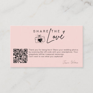 Cartão De Informações Código QR para compartilhar fotos de casamento mod