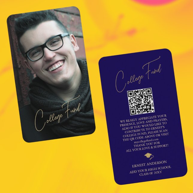 Cartão De Informações Código QR para Graduação do Fundo da Faculdade de  (Criador carregado)