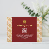 Código QR peranakan auspicioso do casamento chinês