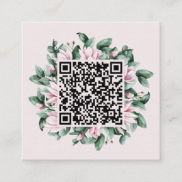 Cartão De Informações Código QR Personalizado Casamento de Quadro de Flo