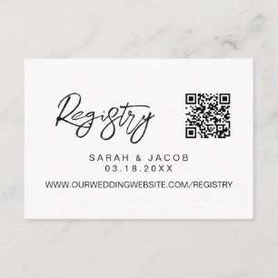 Cartão De Informações Código QR registro de casamento Moderno personaliz