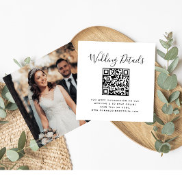 Cartão De Informações Código QR Resposta de Casamento Minimalista