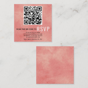 Cartão De Informações Código QR RSVP — Casamento cor-de-rosa com coral