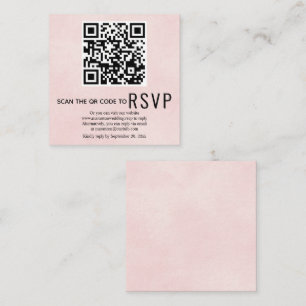Cartão De Informações Código QR RSVP — casamento cor-de-rosa manchado