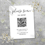 Cartão De Informações Código QR RSVP de Casamento de Script Elegante Sim<br><div class="desc">Um simples e elegante cartão de cercado RSVP com seu próprio código QR e detalhes do site de casamento definidos em tipografia quic. Projetado por Thisnotme©</div>