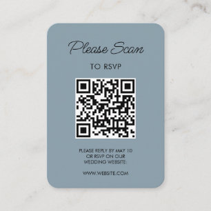 Cartão De Informações Código QR RSVP de Casamento Moderno Minimalista Si