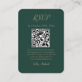 Cartão De Informações Código QR RSVP de Casamento Vertical Pequeno Emera