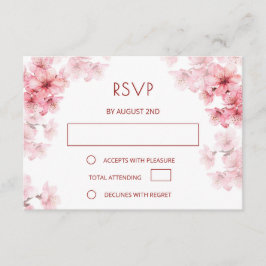 Cartão De Informações Código QR | RSVP de Cerejeira em Aquarela