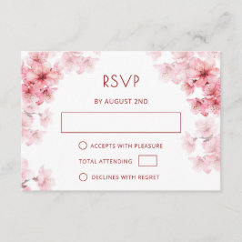 Cartão De Informações Código QR | RSVP de Cerejeira em Aquarela