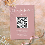 Cartão De Informações Código QR RSVP de Script de Rosa Dusty<br><div class="desc">Um simples,  elegante e elegante roteiro cor-de-rosa RSVP de cartão com o seu próprio código QR e detalhes do site de casamento definidos em tipografia quic. Projetado por Thisnotme©</div>