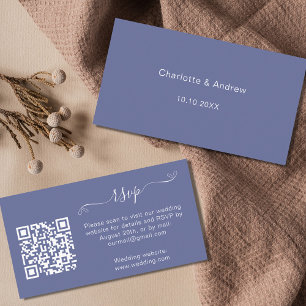 Cartão De Informações Código QR RSVP do site de resposta ao casamento az