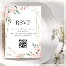 Código QR RSVP | Floral Rosa Bege 