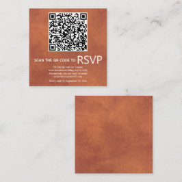 Cartão De Informações Código QR: RSVP manchado casamento de terracotta