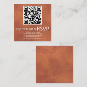 Cartão De Informações Código QR: RSVP manchado casamento de terracotta