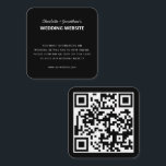 Cartão De Informações Código QR RSVP Online Casamento Site Preto Simples<br><div class="desc">Código QR RSVP Online Casamento Website Simple Black Enclosure Card</div>