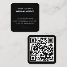 Código QR RSVP Online Casamento Site Preto Simples