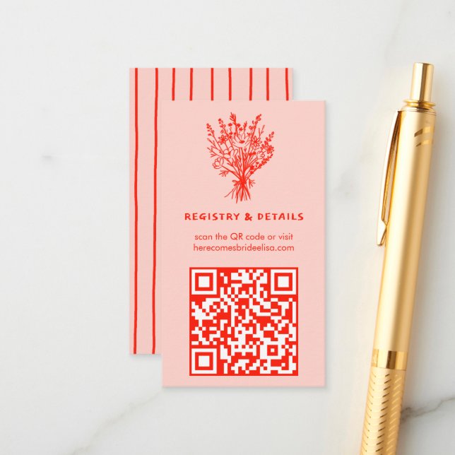 Cartão De Informações Código QR Russo do Buquê de Flores Selvagens Brida (Frente/Verso In Situ)