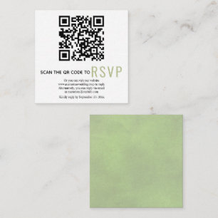 Cartão De Informações Código QR: Sage RSVP Sage Green Casamento C