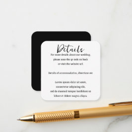 Cartão De Informações Código QR Simples de Casamento Elegante