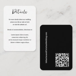Cartão De Informações Código QR Simples de Casamento Elegante