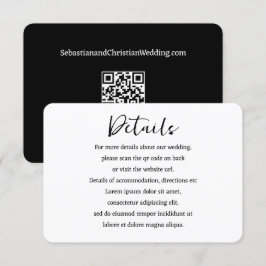 Cartão De Informações Código QR Simples de Casamento Elegante