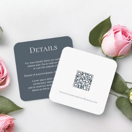 Cartão De Informações Código QR Simples de Casamento Elegante