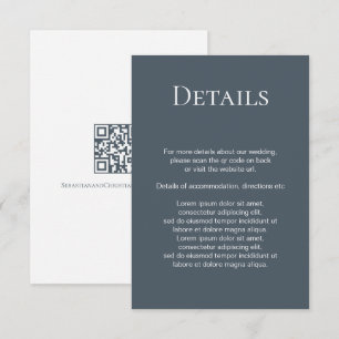 Cartão De Informações Código QR Simples de Casamento Elegante