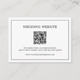 Cartão De Informações Código QR simples em preto e branco Casamento Eleg