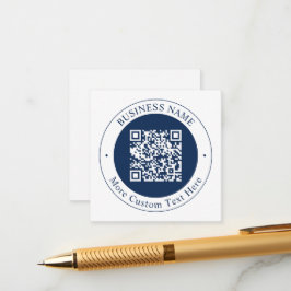 Cartão De Informações Código QR & Texto personalizáveis | Azul Marinho E