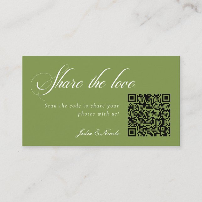 Cartão De Informações Código QR URL de Link de Amor de Compartilhamento  (Frente)