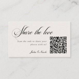 Cartão De Informações Código QR URL Link de Casamento Compartilhe Amor e