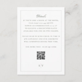 Cartão De Informações Código QR Verde Sage Formal para Casamento