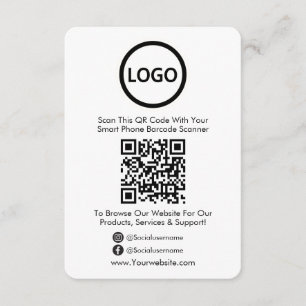 Cartão De Informações Código QR Website de Negócios Digitalizar Mídia So