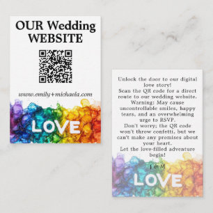 Cartão De Informações Código QR 🌈 Website LGBTQ Casado Pintado com Amor