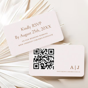 Cartão De Informações Código RSVP qr de Casamento de Boho Elegante Moder