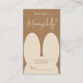 Cartão De Informações Coelhinho bonito, o tamanho da barriga de mamãe