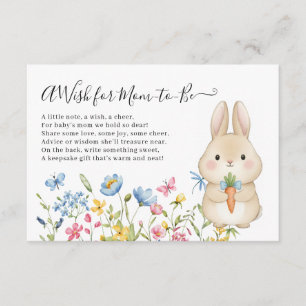 Cartão De Informações Coelho Fofo Desejo Floral para Chás de Bebê de Mam