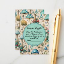 Cogumelos Fairyland Chá de fraldas Fralda Raffle